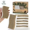Natural Coconut Fiber & Cellulose Dish Sponges – 6 Pack, Eco-Friendly Biodegradable Kitchen Cleaning Sponges